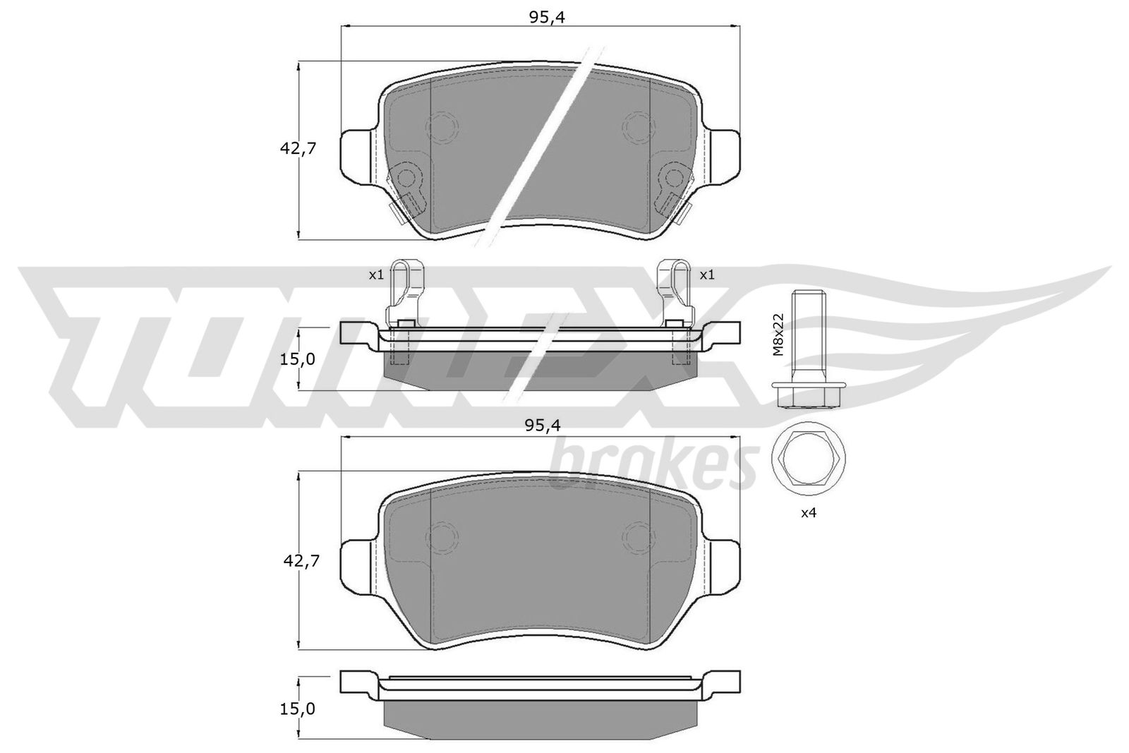 Sada brzdových platničiek kotúčovej brzdy TOMEX Brakes